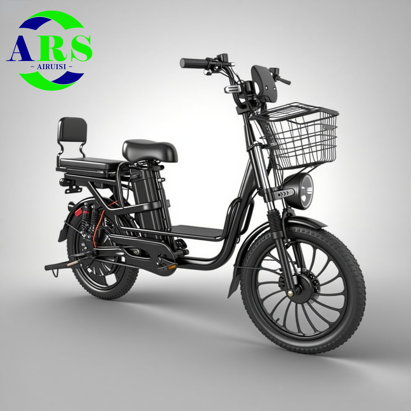 20 Inch 1000 Watt E Bikes Black Electric Cargo Bikes With Battery